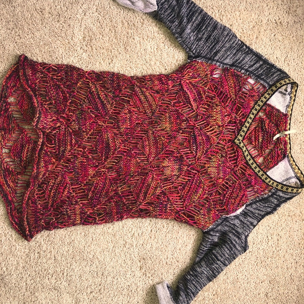 unique open shoulder knit sweater